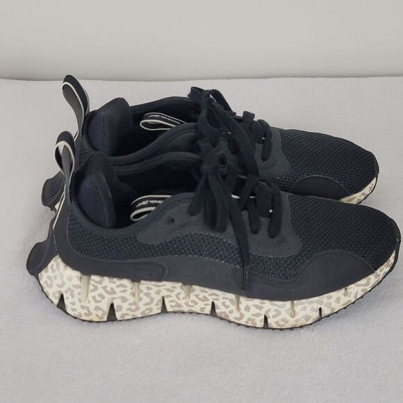 Reebok Zig Dynamica White Black Cheetah 7.5 Ortholite Comfort Padding Sneakers - Picture 3 of 8